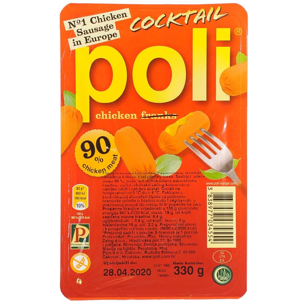 Hrenovka pileća 330 g Poli Akcija u trgovini Ribola