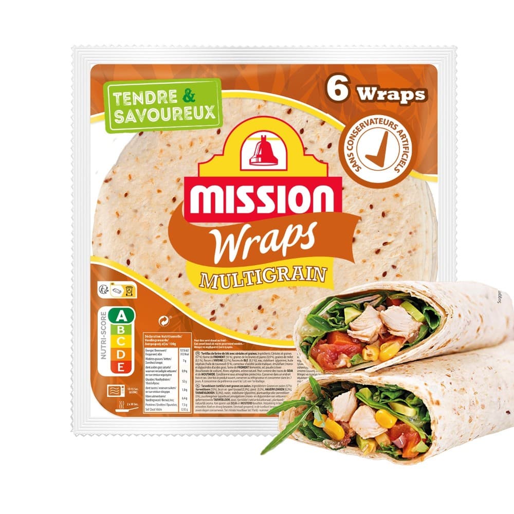 Mission Tortilja Wraps žitarice i sjemenke 23cm 6 kom, 370 g Akcija u trgovini Vrutak