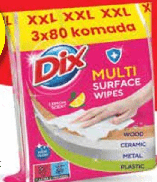 Dix univerzalne vlažne maramice 3x 80 komada Akcija u trgovini Plodine
