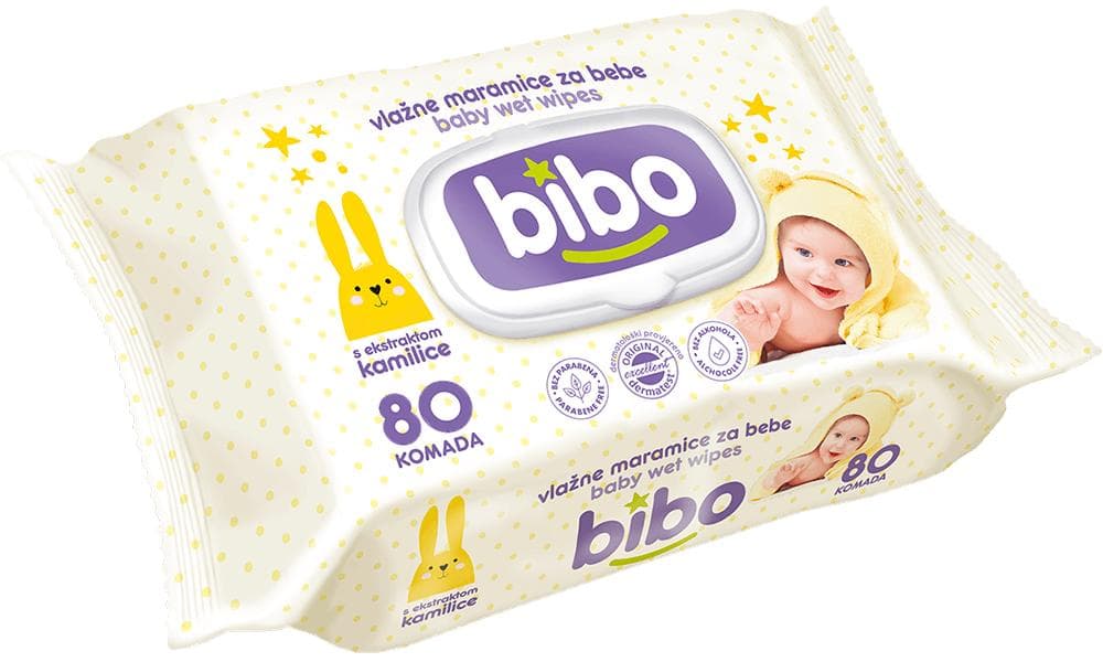 Bibo dječje vlažne maramice kamilica 80/1 Akcija u trgovini KTC
