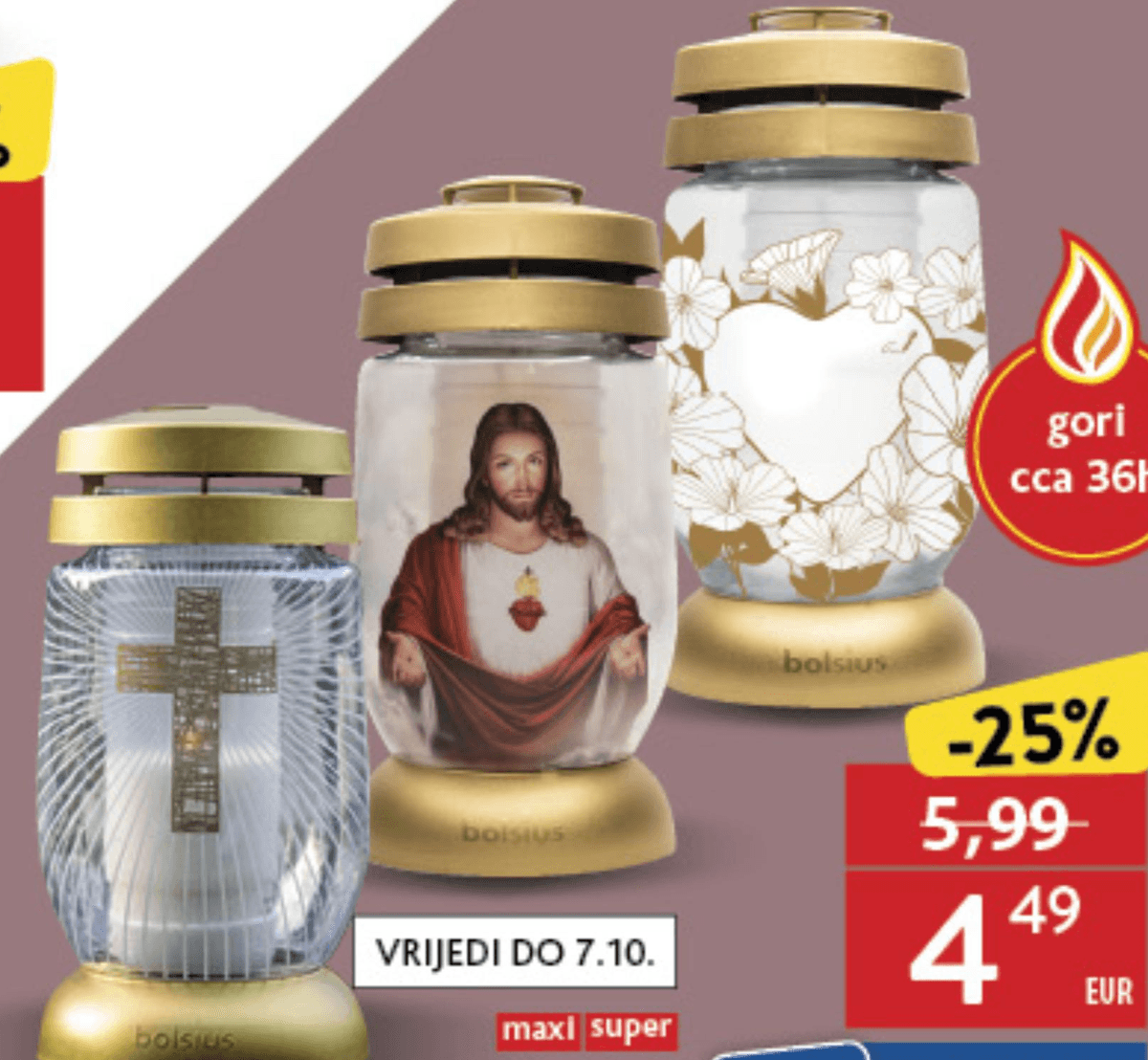 Lampion stakleni Akcija u trgovini Konzum