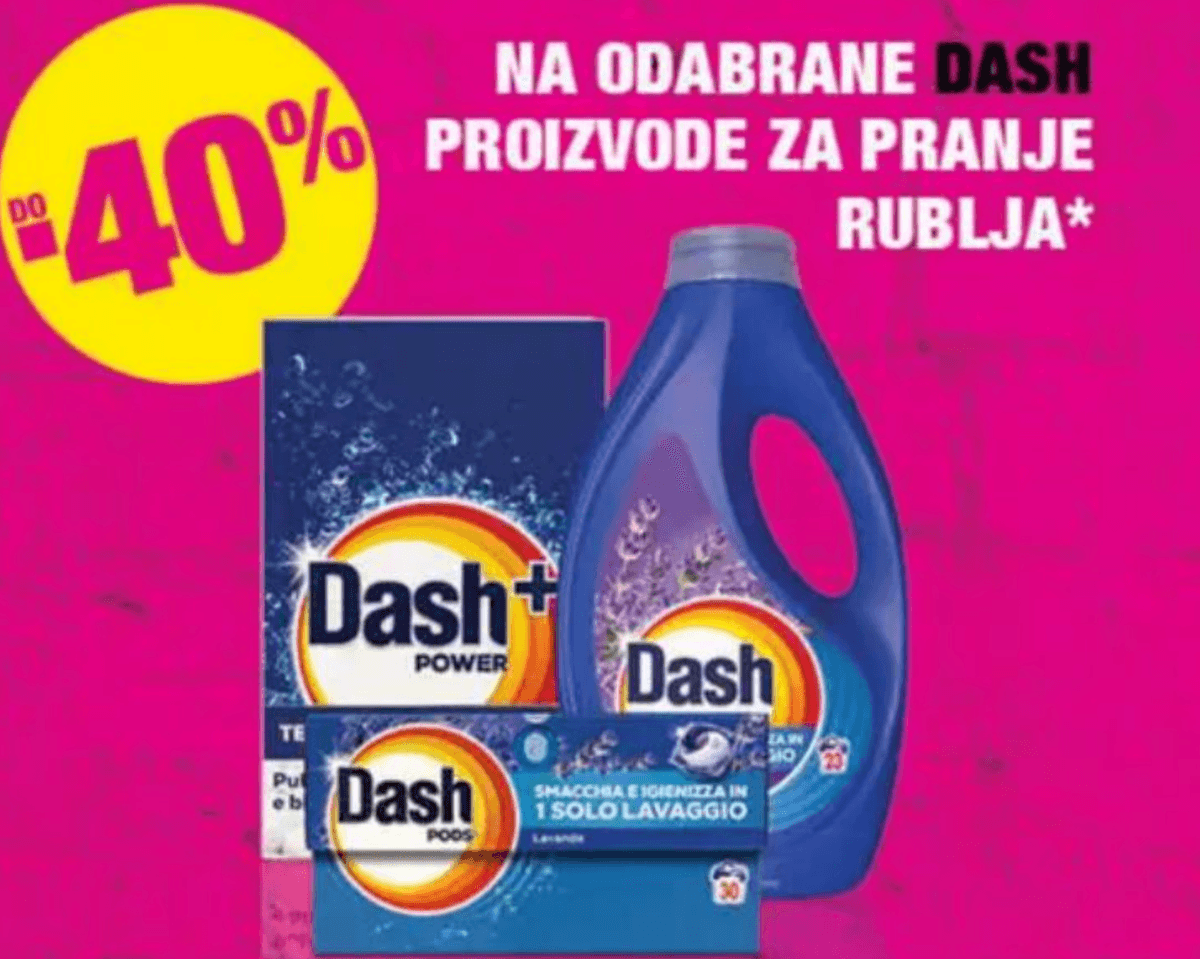 Odabrani Dash proizvodi za pranje rublja Akcija u trgovini Bipa