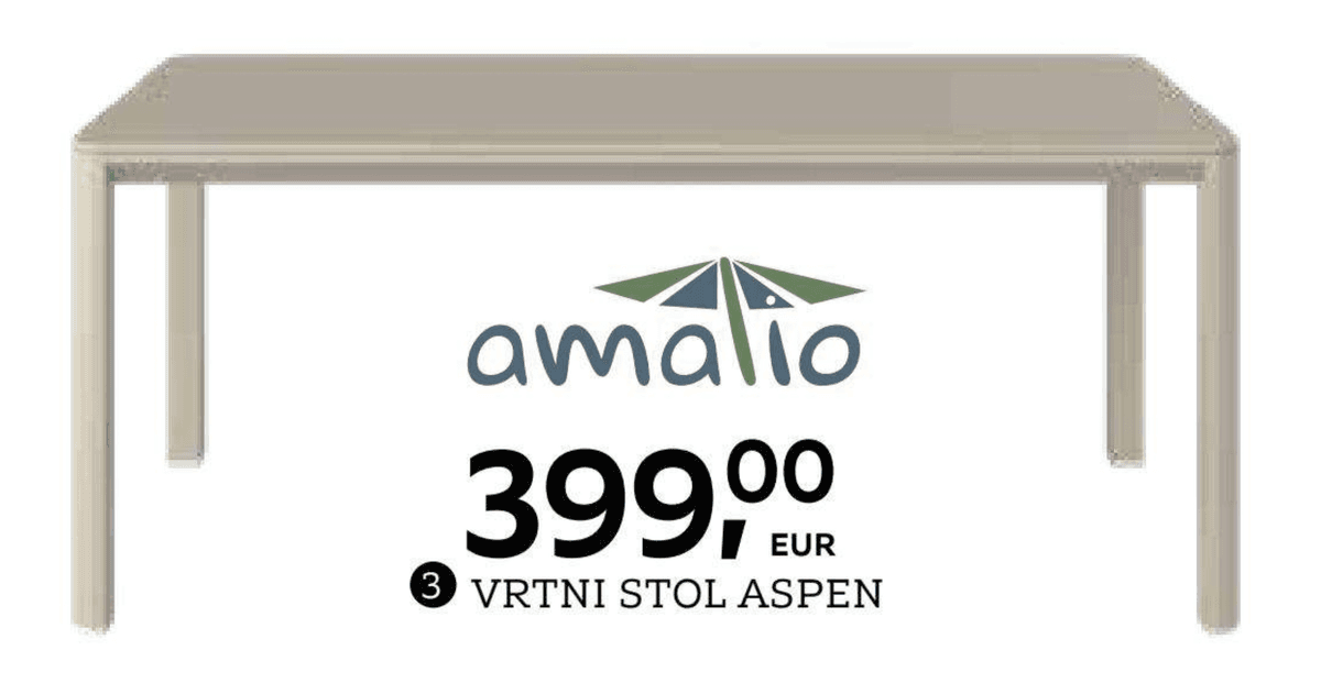 Vrtni stol Aspen amalio Akcija u trgovini Lesnina