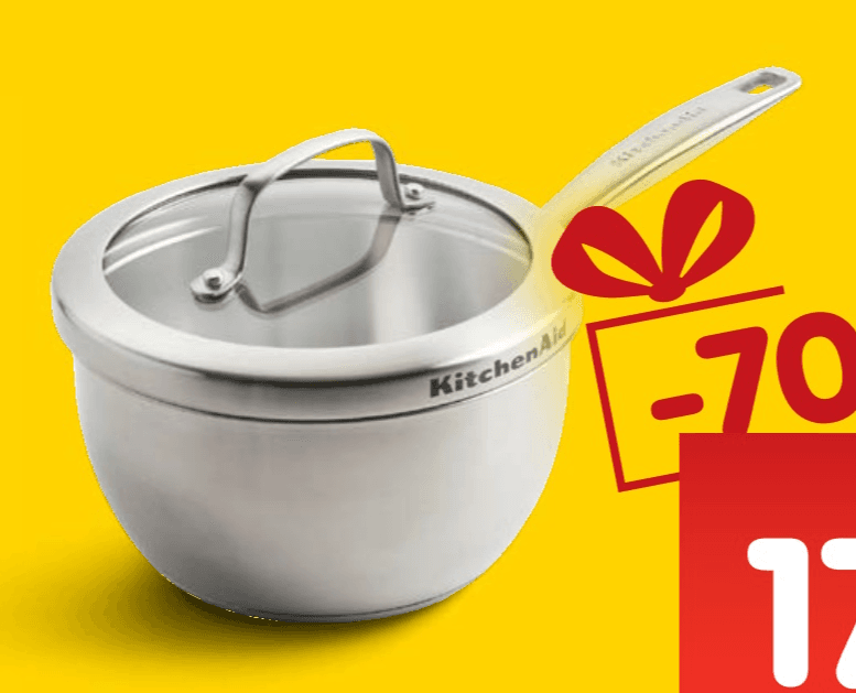 Posuda s dugom ručkom i staklenim poklopcem Kitchen Aid 1 kom KitchenAid Akcija u trgovini Interspar