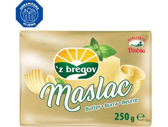 Maslac 250 g 'z bregov Akcija u trgovini Plodine