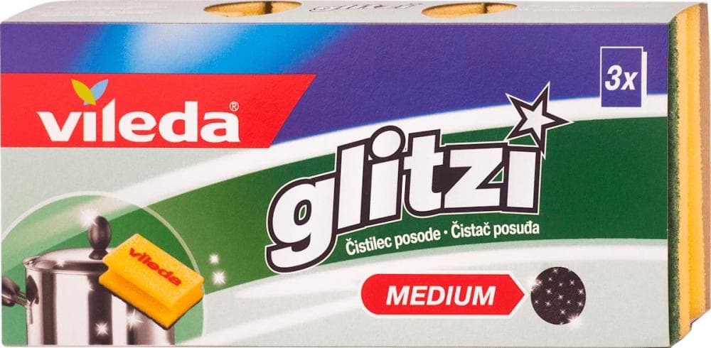 Vileda Glitzi spužva za čišćenje posuđa 3 kom. Akcija u trgovini Dm