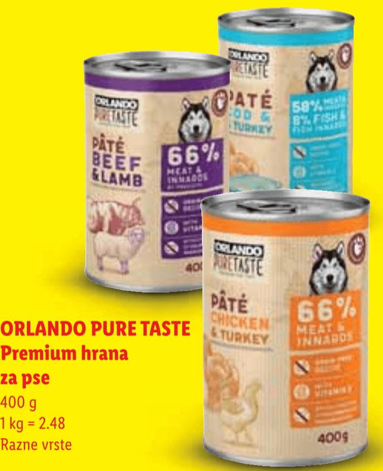 Orlando Pure Taste premium hrana za pse 400 g Akcija u trgovini Lidl
