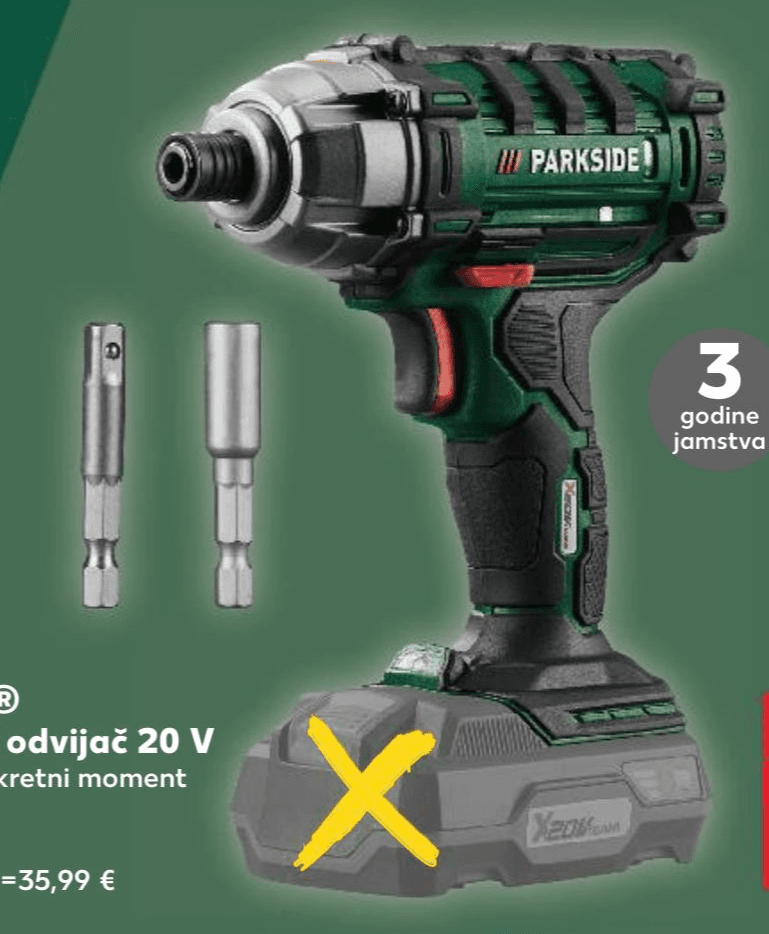 Parkside aku udarni odvijač 20 V Akcija u trgovini Kaufland