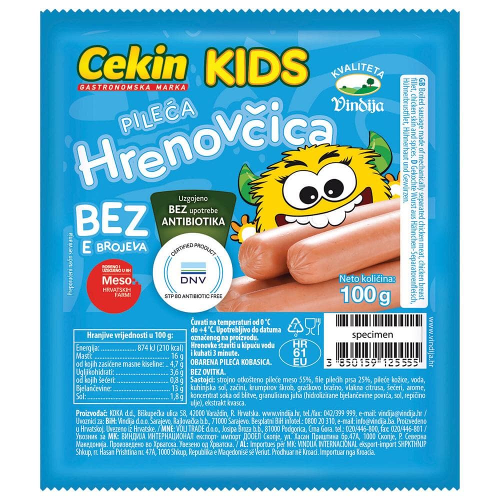 Hrenovčica pileća Kids 100 g Cekin Akcija u trgovini NTL