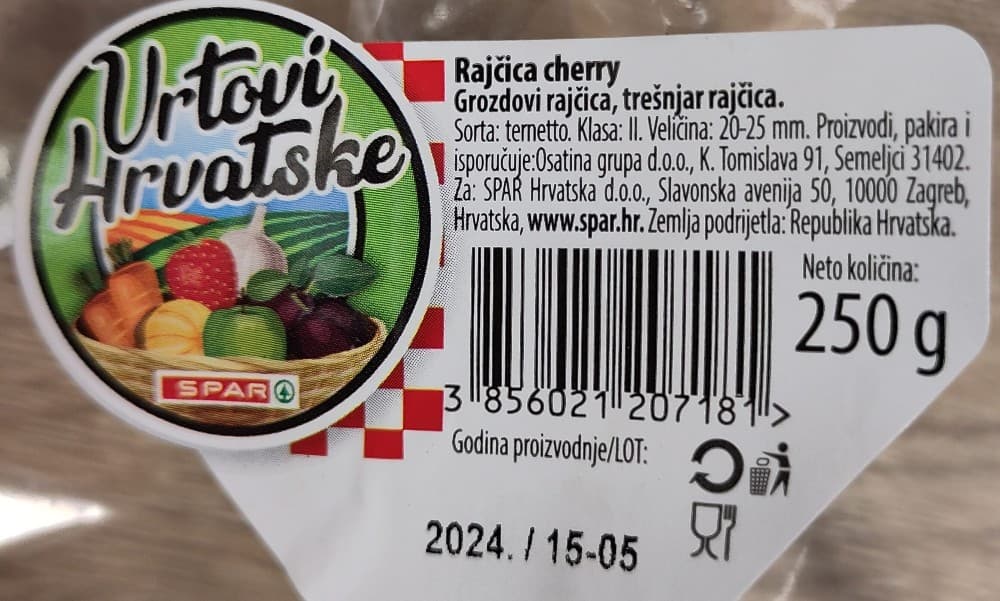 SPAR Premium domaća rajčica cherry premium 250 g Akcija u trgovini Spar