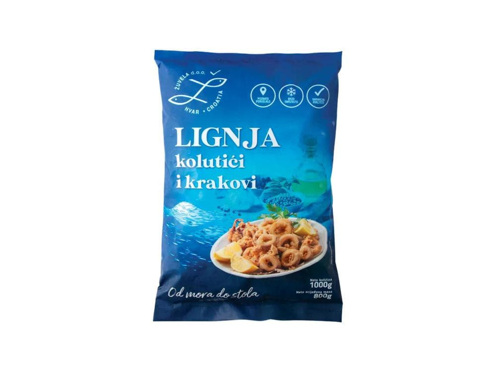 Žuvela Lignja kolutići i krakovi 1 kg Akcija u trgovini Lidl