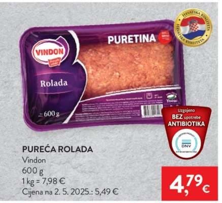 Vindon pureća rolada 600 g Akcija u trgovini Spar