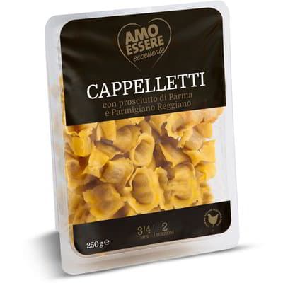 Cappelletti pršut i sir Parmigiano Reggiano premium 250 g AMO ESSERE Akcija u trgovini Eurospin