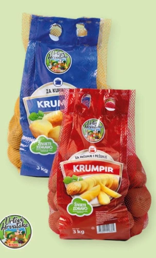 Domaći krumpir za kuhanje ili pečenje i prženje 3 kg Vrtovi Hrvatske Akcija u trgovini Spar