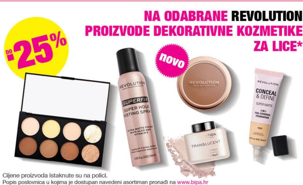 Revolution proizvodi dekorativne kozmetike Akcija u trgovini Bipa