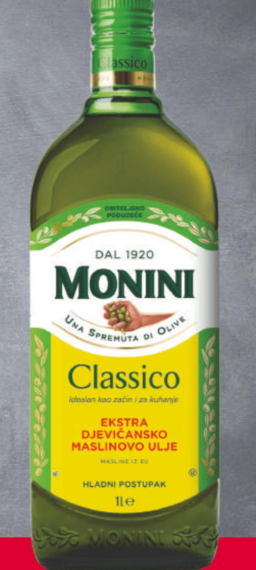 Monini ekstra djevičansko maslinovo ulje 1 L Akcija u trgovini Tommy
