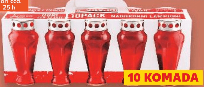 Nadgrobni lampion pakiranje 10 komada Akcija u trgovini Kaufland