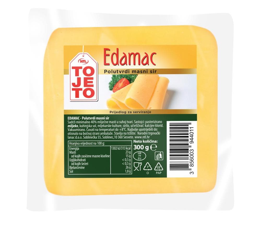 Sir Edamac polutvrdi 300 g ToJeTo Akcija u trgovini NTL