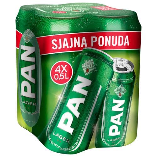 Pan pivo 4 x 0.5 l Akcija u trgovini Konzum