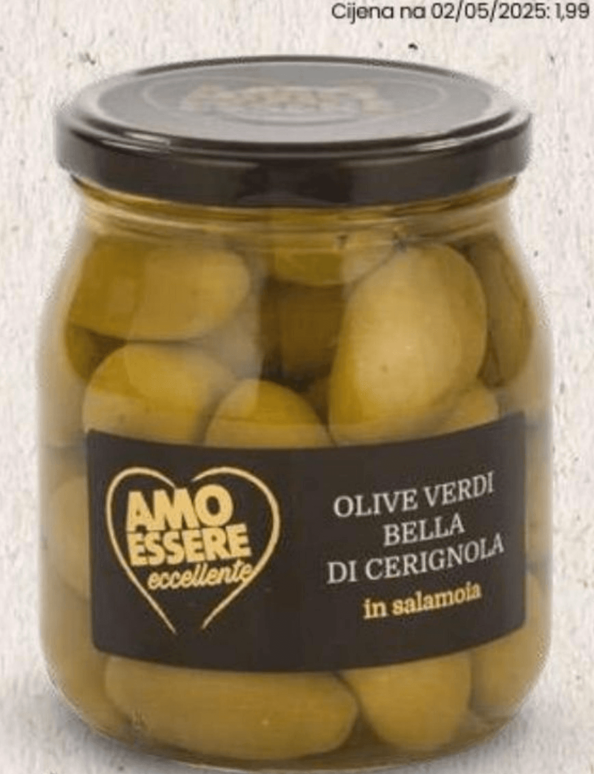 Amo Essere zelene masline Cerignola premium 530 g Akcija u trgovini Eurospin