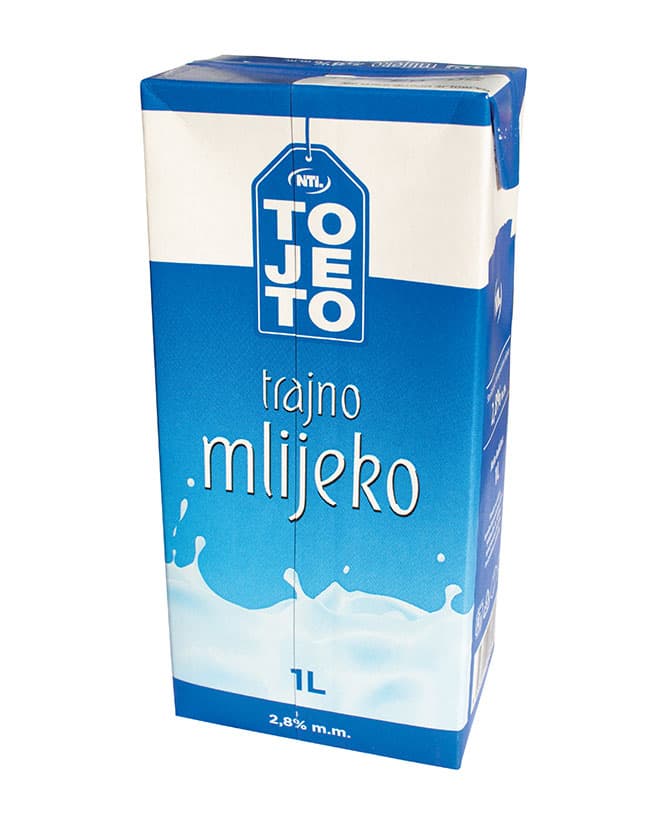 ToJeTo trajno mlijeko 2,8% m.m. 1 l Akcija u trgovini NTL