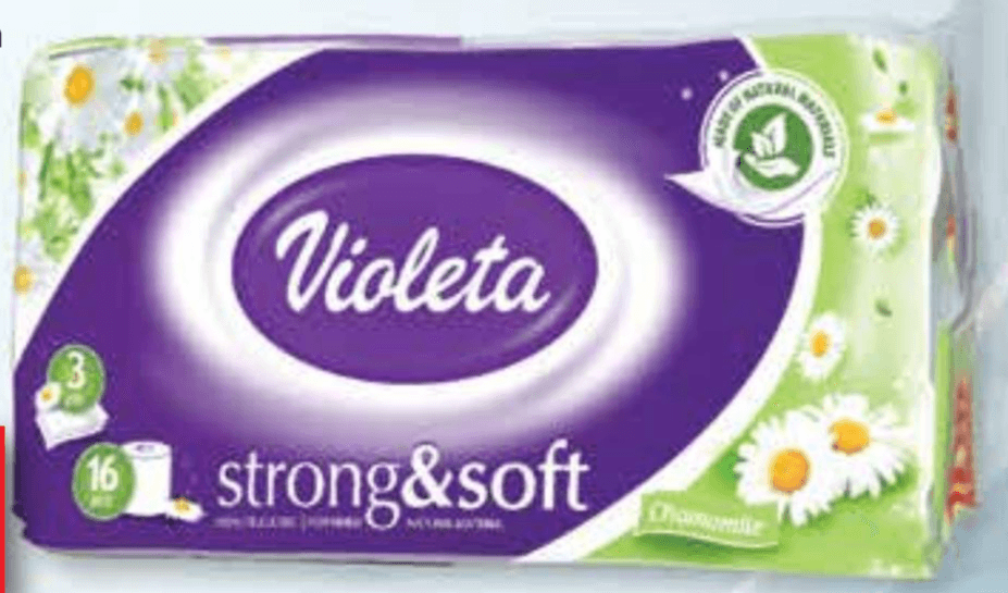 Violeta toaletni papir Strong&Soft kamilica 16 rola Akcija u trgovini Djelo