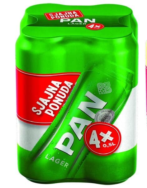 Pan Zlatni pivo 4 x 500 ml Akcija u trgovini NTL