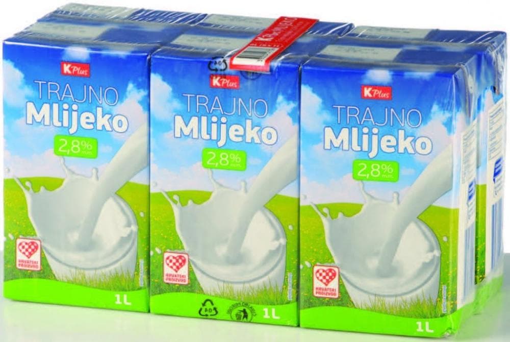 K Plus Trajno mlijeko 6x1l Akcija u trgovini Konzum
