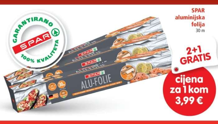 Aluminijska folija 30 m Spar Akcija u trgovini Interspar