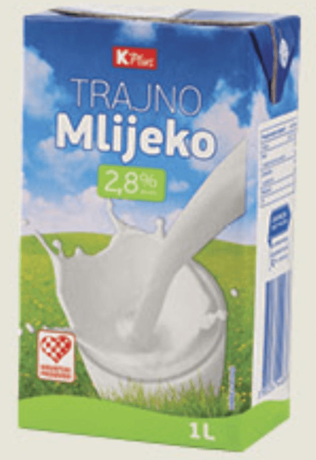 K Plus trajno mlijeko 1l Akcija u trgovini Konzum