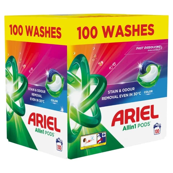 Kapsule za pranje rublja Ariel 100 komada u pakiranju Akcija u trgovini Spar