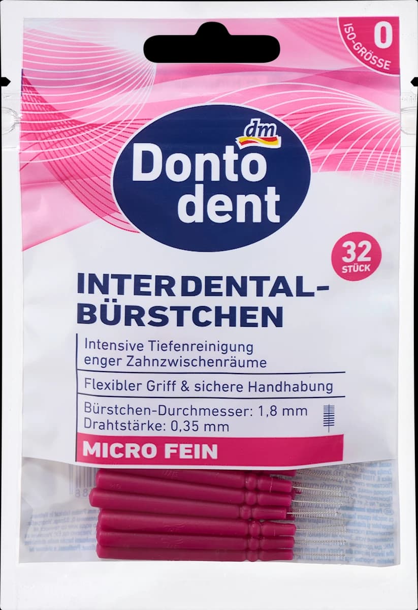 Dontodent interdentalne četkice ISO 0 vrlo tanke 32 kom. Akcija u trgovini Dm