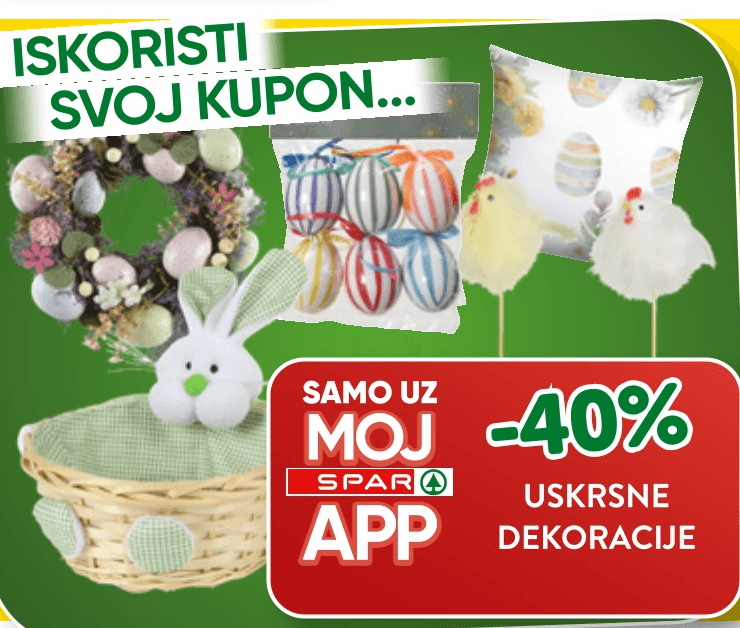 Uskrsne dekoracije Akcija u trgovini Spar