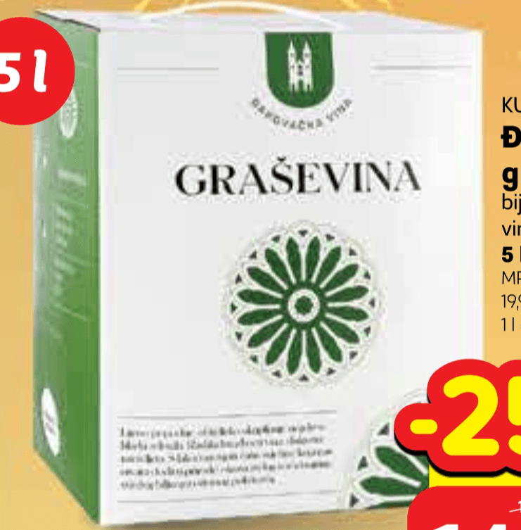 Kutjevo Graševina 5 l Akcija u trgovini Plodine