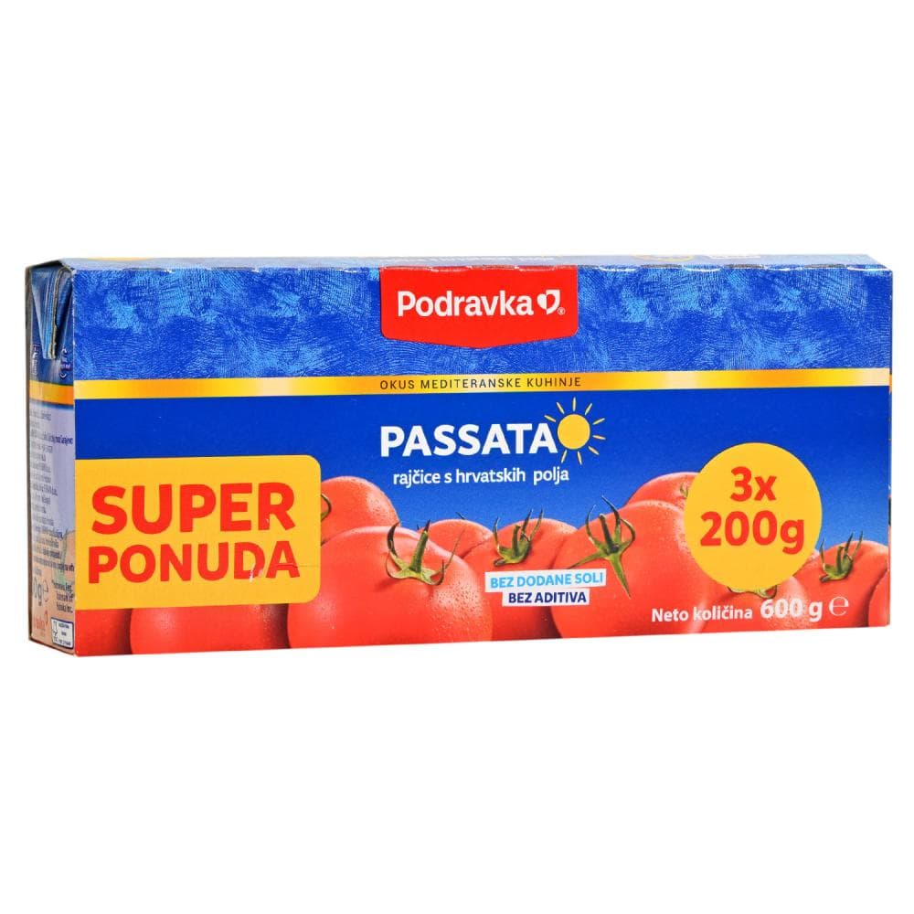 Rajčica pasirana Podravka 600 g (3 x 200 g) Akcija u trgovini Bakmaz