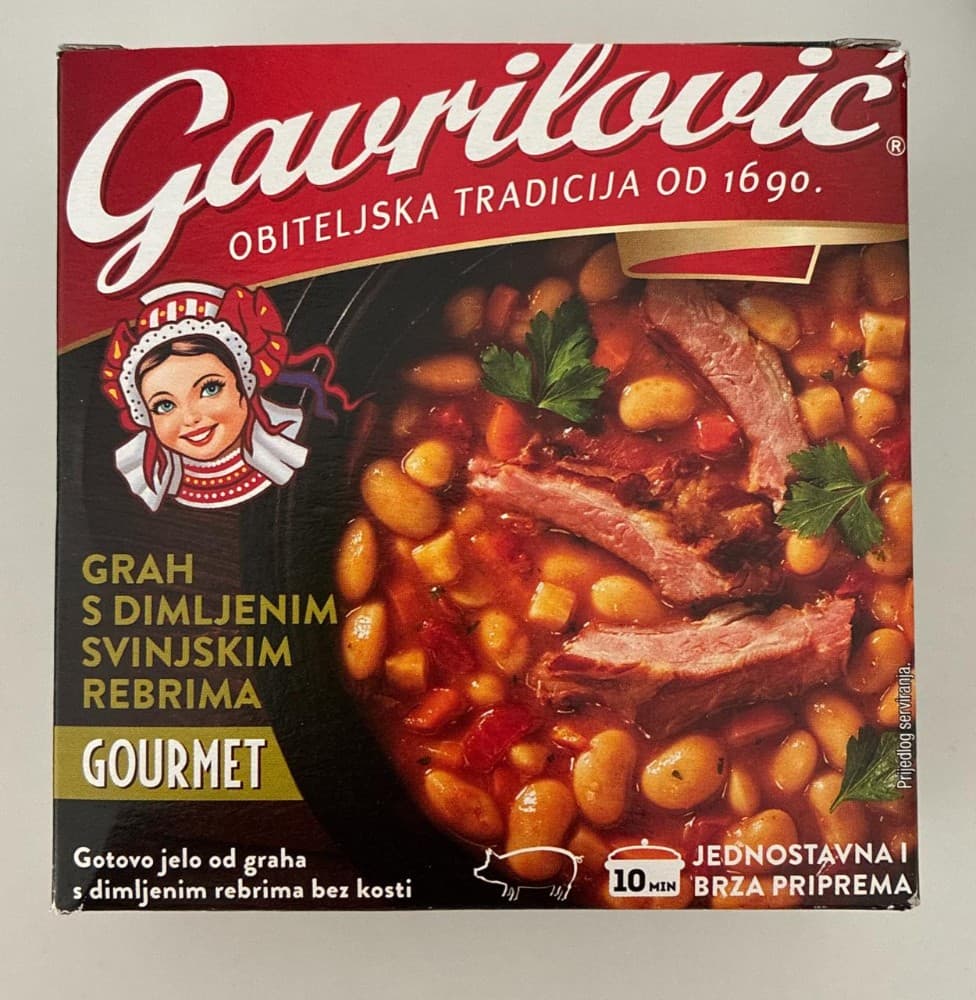 Gavrilović grah s dimljenim svinjskim rebrima bez kosti 300 g Akcija u trgovini Ribola