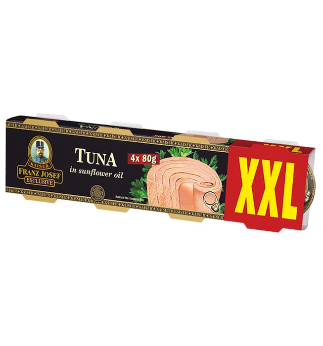 Franz Josef tuna u suncokretovom ili maslinovom ulju 4 x 80 g ili 4 x 60 g Akcija u trgovini Tommy