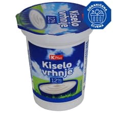 K Plus Kiselo vrhnje 180g Akcija u trgovini Konzum