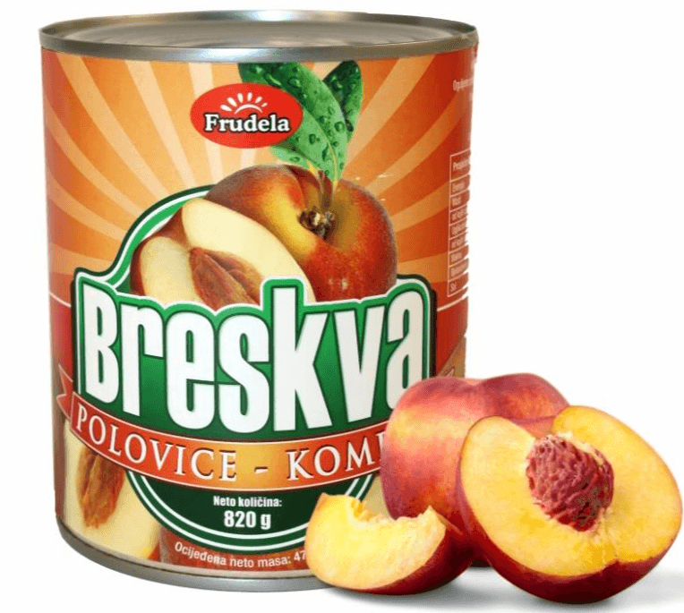 Frudela kompot breskva 820 g / 470 g Akcija u trgovini Boso
