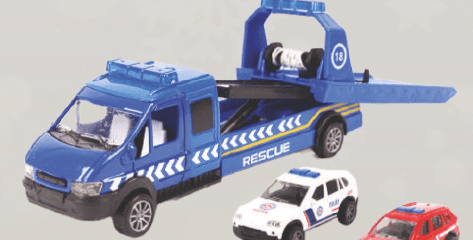 Kamion za vuču i policijski auto 1 set Akcija u trgovini Tommy