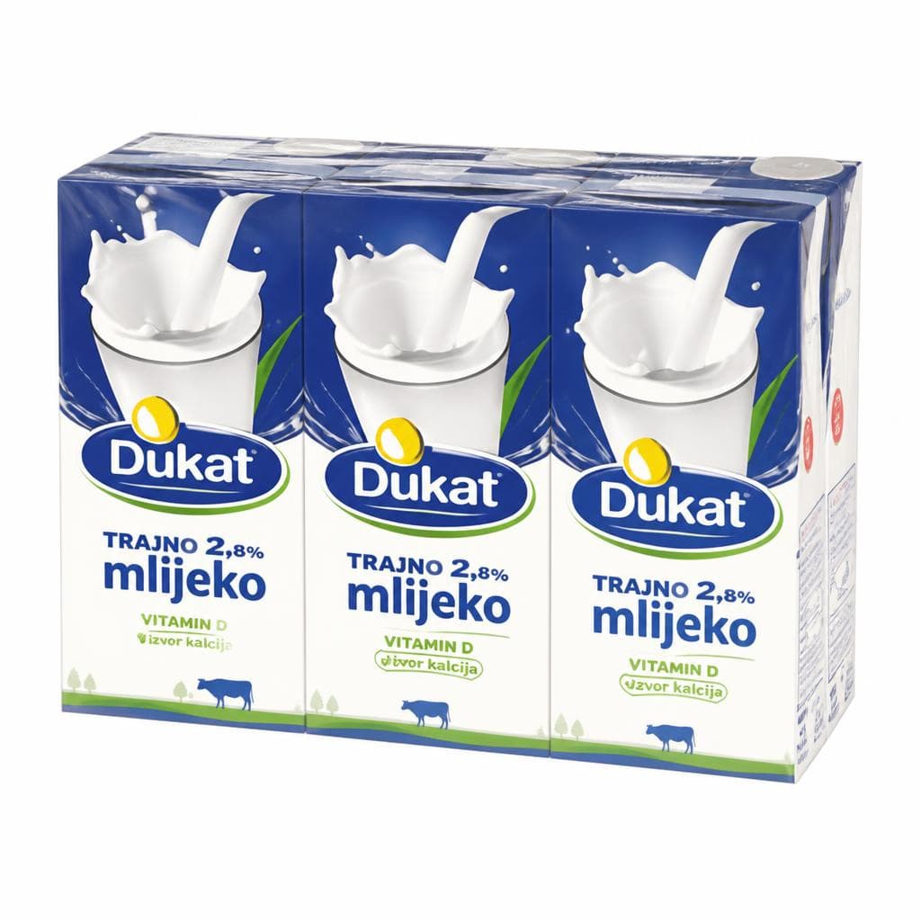 Dukat Mlijeko trajno 2,8% m.m. 6 x 1 l Akcija u trgovini NTL