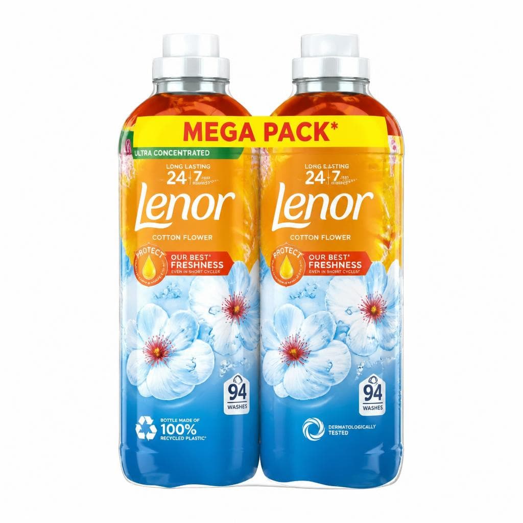 Omekšivač za rublje Lenor 2 x 987 ml / 94 pranja ili 2 x 1239 ml / 118 pranja Akcija u trgovini Spar