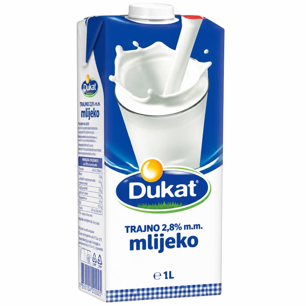 Dukat trajno mlijeko 1,00 L Akcija u trgovini Vrutak