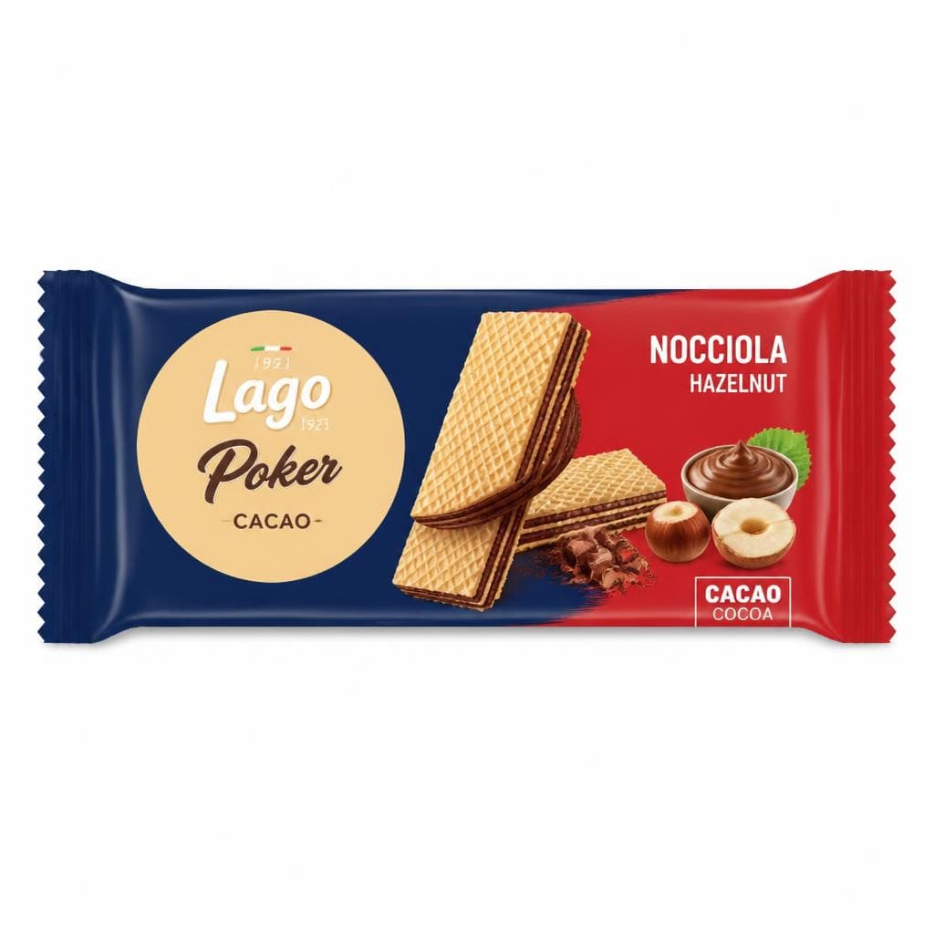 Napolitanke Poker kakao, lješnjak 45 g LAGO Akcija u trgovini NTL