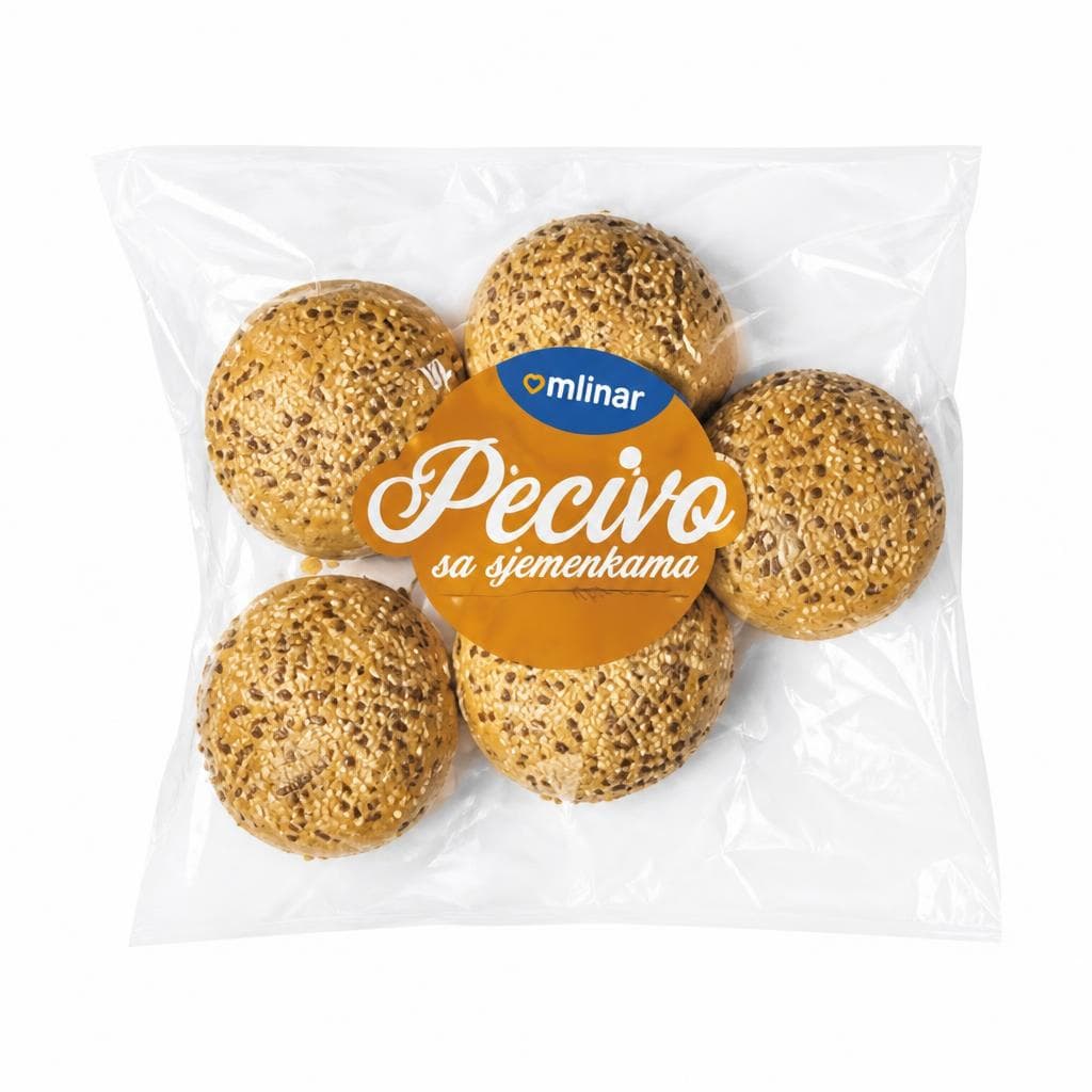 Pecivo sa sjemenkama Mlinar 5/1, 250 g Akcija u trgovini Djelo
