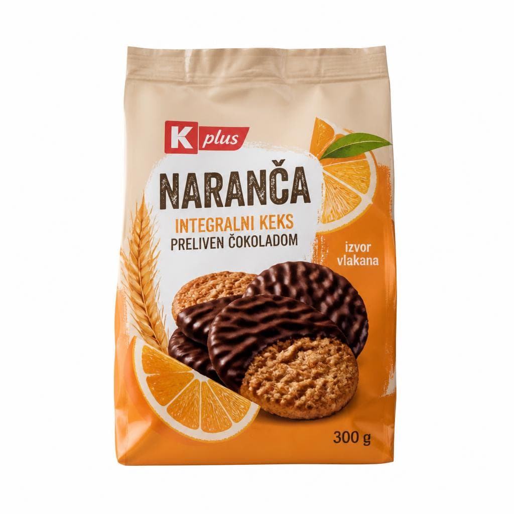 Keks integralni okus naranče preliven čokoladom 157 g HURA NATURA Akcija u trgovini NTL