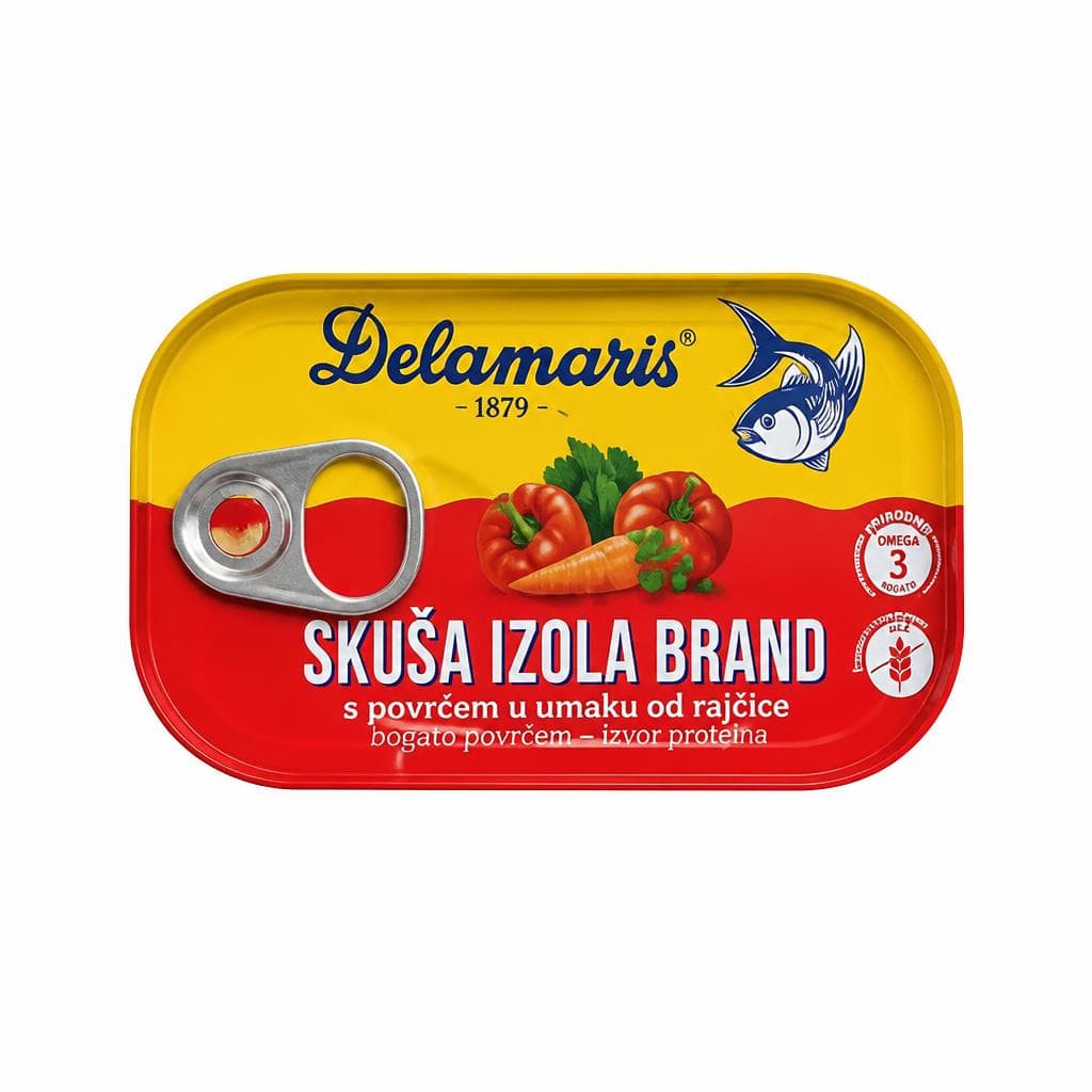 Delamaris Izola Brand skuša s povrćem 125 g Akcija u trgovini Ribola