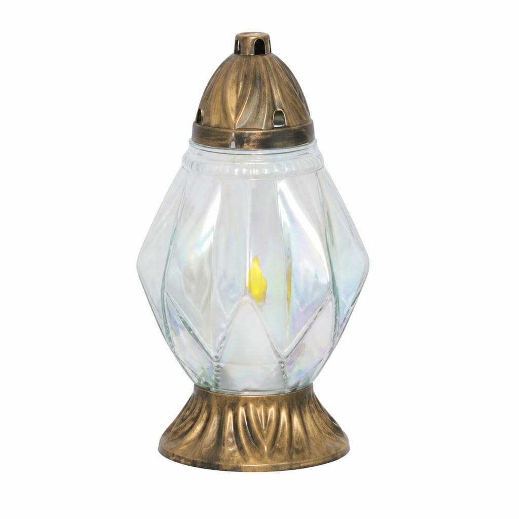 Lampion stakleni elektronski 32 cm Akcija u trgovini KTC