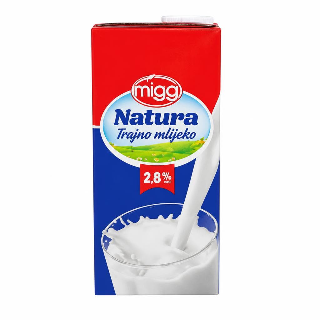 Mlijeko Natura s čepom 2,8% m.m. 1 L Akcija u trgovini Konzum