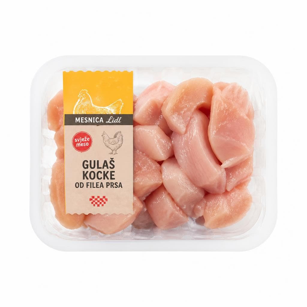 Svježe gulaš kocke od filea prsa 500 g Akcija u trgovini Lidl